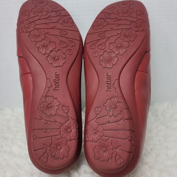 Hotter Appledore Comfort Concept Ballet Shoes Size 9 Red Leather Shoes - Picture 9 of 11